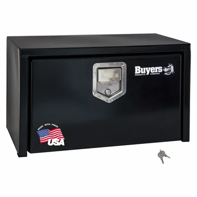 BUYERS PRODUCTS 1703150 Single Drop-Down Door Box, Gloss Black - Single Drop-Down Door Boxes