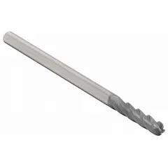 This general purpose carbide ball end mill features a TiAlN coating and 4 flutes. With a 3/8" mill diameter, 1" length of cut, and 4" overall length, it is suited for contouring, slotting, and profiling in ferrous materials.