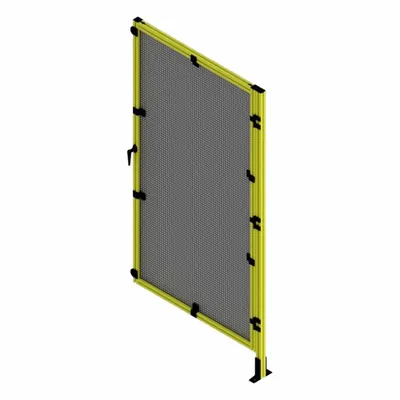 FAZTEK T-Slot Framing System Door: Add-On, Yellow, Right Swing - Wire Mesh Door Add-On Kits