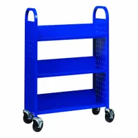 HIRSH Book Cart: 46 1/4 in Overall Ht, 30 3/4 in Overall Wd, 13 in Overall Dp, Single-Sided Sides (MPN 21790)