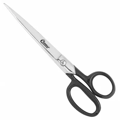 CLAUSS Ribbon Shears: Ambidextrous, 9 in Overall Lg, Straight, Steel, Pointed - All-Metal Scissors