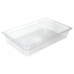 This full-size rectangular steam table pan from CRESTWARE is designed for holding and serving hot or cold food in commercial kitchens, cafeterias, and catering operations. NSF certified for public health standards and dishwasher safe for easy cleaning. Overall length 20 3/4 in, overall depth 7 3/4 in.