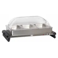 CADCO Buffet Server: 26 in Overall Lg, 15 1/4 in Overall Dp, 13 1/4 in Overall Ht, Stainless Steel (MPN WTBS-3RT)