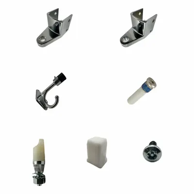 HADRIAN Wrap Hinge Kit: Chrome Zamac - Door Hinge Parts for Bathroom Partitions