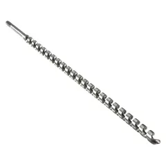 This pole auger drill bit is designed for drilling deep, clean holes in wood, such as utility poles and timber. It features a 3/4 in drill bit size, 29 in overall length, and a 7/16 in hex shank for secure chuck grip. Suitable for industrial construction and maintenance applications.