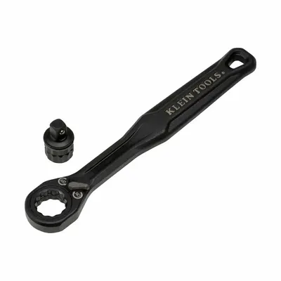 KLEIN TOOLS Hand Ratchet Set: Round, Reversible, 5 3/4 in Overall Lg, 5° Min Arc Swing - Standard-Head Ratchets