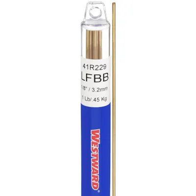 WESTWARD Low-Fuming Bronze Brazing Alloy, RBCuZn-C, 1/8 in x 36 in, Bare - Low-Fuming Bronze Brazing Alloys