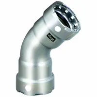 VIEGA MEGAPRESS Crimp Elbow Fitting: 1 1/2 in Pipe x 1 1/2 in Pipe Size, Press-fit x Press-fit, FKM (MPN 91775)