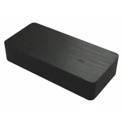 This block ceramic magnet measures 1 7/8 in length, 7/8 in width, and 0.375 in thickness, with a maximum pull force of 13 lbf. It is used for industrial holding, fixturing, and material handling applications where a compact magnetic field is required.