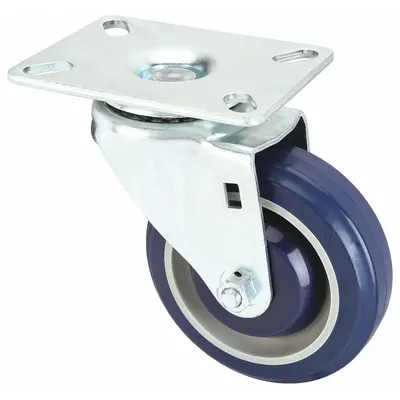 Dayton Caster: 5 3/8 in Overall Lg, 3 1/8 in Overall Wd, Steel, 5 1/8 in Overall Ht - Replacement Casters for Platform Trucks