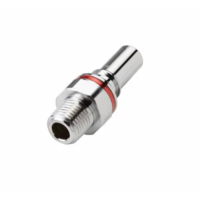 CPC Quick Connection Coupling: Straight, 1/4 in Pipe Size, Warm Red, Quick Disconnect/Threaded - Chrome-Plated Brass Quick-Disconnect Tube Fittings