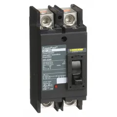 This 200 A, 2-pole molded case circuit breaker is part of the QD series, rated for 25kA at 240V AC. It features a fixed instantaneous trip and lug terminal connections. Suitable for overcurrent protection in electrical distribution panels, motor control centers, and switchboards.