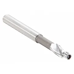 This built-in-pilot counterbore is designed for #10 screws, with a 5/16 in bore diameter and a 0.19 in pilot diameter. Made from cobalt, it is used in machining operations to create recessed holes for screw heads, with the built-in pilot ensuring alignment. Typical applications include industrial machining of steel and cast iron.