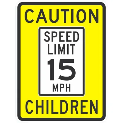 LYLE Speed Limit 15 Sign, 18 in x 24 in, Aluminum, Diamond Grade - Speed Limit 15 Signs