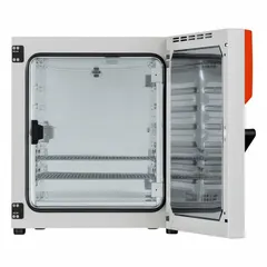 This BINDER incubator provides a 8.93 cu ft capacity with a temperature range of 5°C to 100°C and digital display. It offers temperature accuracy of 0.1% and uniformity of 1.0 +/- K at 100°C. Suitable for general laboratory incubation, microbiology, cell culture, and stability testing. Operates on 120V AC.