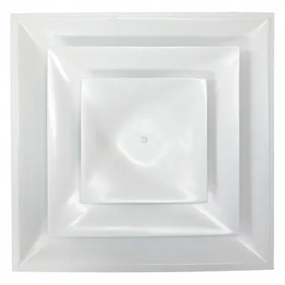 AMERICAN LOUVER Diffuser: Ceiling, 23 3/4 in H, 23 3/4 in W, Lay-In, 8 in Duct, Plastic - Square Cone Diffusers