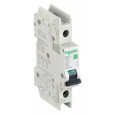 SCHNEIDER C60BP 1-Pole Z-Curve Miniature Circuit Breaker - Z-Curve, 1-Pole UL489 DIN Rail-Mount Miniature Circuit Breakers