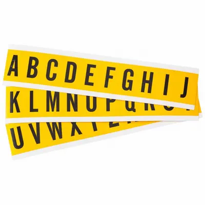 BRADY Letter Label Set: 1 in Character Ht, Indoor/Outdoor, Non-Reflective, Gothic - Permanent Letters & Numbers