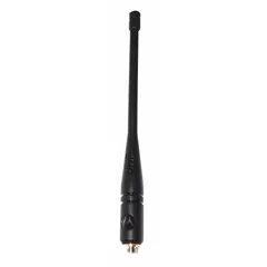 UHF whip antenna compatible with Motorola XPR 3000 and XPR 7000 series two-way radios. Covers 400 MHz to 527 MHz frequency range for professional voice and data communication in industrial and commercial settings.