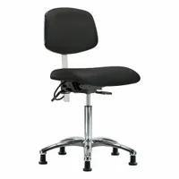 ESD/Cleanroom Task Chair: Vinyl, Armless, Ht Range 21 1/2 in to 29 in, 19 in Seat Wd, 18 in Seat Dp (MPN BR-NECR-MBCH-CR-T1-A0-NF-EG-ESDBLK)