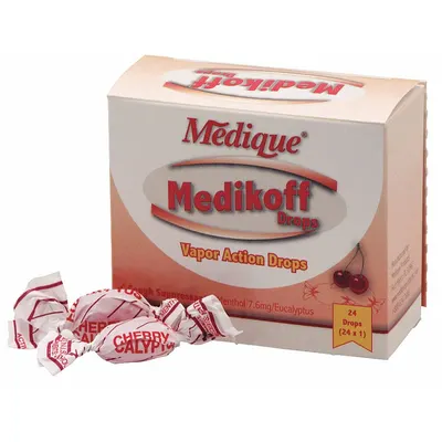 OEM Cough Drop: Menthol, 24 Individual Doses, Cherry, Drop, 24 PK - Cough Drops