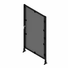This assembled wire mesh door kit is configured as a left swing and features a black anodized finish. It measures 84 inches high by 39 inches wide by 5 1/2 inches deep, with a square mesh panel. Typically used to secure enclosures, machine guarding, or work cells in industrial environments where visibility and ventilation are required.