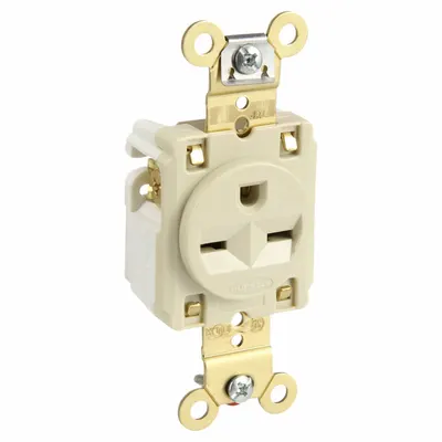 HUBBELL Receptacle: Single, 6-15, Ivory, 250V AC, 15 A, 2 Pole / 3 Wire (MPN HBL5661I) - General Purpose Receptacles