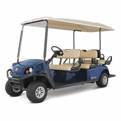 Lithium-powered personnel and utility vehicle with 11.7 hp motor and 1200 lb max load capacity. Overall height of 72 in. Suitable for moving personnel and materials in industrial campuses, warehouses, and large facilities.