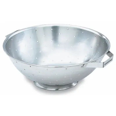 VOLLRATH Colander: 16 qt Capacity, 8 3/8 in Overall Ht, Aluminum - Colanders
