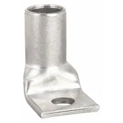 One-hole compression lug for terminating 250 kcmil stranded copper wire to a 3/8 in stud. Constructed from standard copper for low-resistance connections. Used in industrial electrical panels, switchgear, and heavy machinery installations.