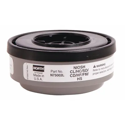 NORTH BY PIP N75002L Acid Gas Cartridge, White, Threaded, 1 Pair - Honeywell North 5400, 5500, 7600, or 7700 Reusable Respirators Compatible Filters & Cartridges
