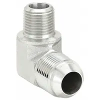 Hydraulic Hose Adapter: 1 in x 1 1/4 in Fitting Size, Male x Male, NPTF x JIC, Rigid, 90° Elbow (MPN 2024-16-20S)