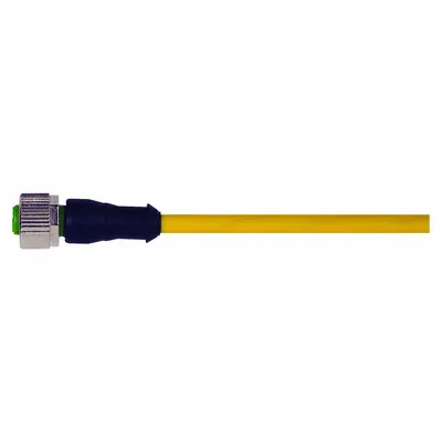 MURRELEKTRONIK Cordset: M12 Female Straight X Bare Wire, 4 Pins, Yellow, PVC, 0.3 m Cable Lg - Single-Ended Cordsets with PVC Jacket for Flexing Applications