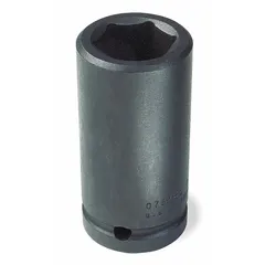This 3/4" drive impact socket features a 7/8" SAE, 6-point deep design with 3-1/4" overall length. The deep profile allows access to recessed fasteners, while the 6-point configuration reduces rounding. Suitable for heavy-duty fastening and loosening in industrial maintenance, automotive repair, and assembly operations.
