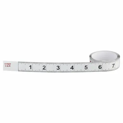 US TAPE Adhesive Backed Tape Measure: SAE, Inch, Decimal, Left to Right, 3/4 in Overall Wd - Inch Adhesive Tape Measures