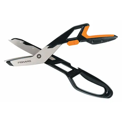 FISKARS Metal Cutting Snip: Left/Right/Straight, 13 in Overall Lg, 3 1/2 in Cutting Lg - General Purpose Metal Snips