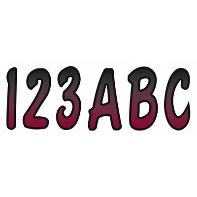 HARDLINE PRODUCTS Letter and Number Label Set: 3 in Character Ht, Indoor/Outdoor, Non-Reflective - Die-Cut Permanent Letters & Numbers
