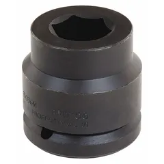 Metric 6-point impact socket with 1-1/2" drive and 80 mm size. Black oxide finish. For heavy-duty fastening and loosening of metric fasteners using impact wrenches in industrial maintenance and construction.