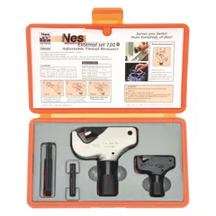 This external thread repair tool set is used to restore damaged threads on bolts, studs, and fittings within the 5/32" to 1-1/2" range. It is commonly applied in industrial maintenance, machining, and equipment repair. The set includes components to rethread fasteners without replacing the entire part.