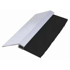 This brush seal is used in material handling applications to seal gaps around garage doors, dock levelers, or conveyor openings. It features polypropylene bristles with a staggered width type and includes pre-punched slotted holes in the holder for mounting. The brush length is 1 1/2 inches.