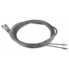 This steel cable assembly features a 7x19 stranding configuration for flexibility and strength, with a maximum load rating of 1,000 lb. Suitable for lifting, pulling, and securing loads in material handling, overhead door, and rigging applications. Sold as a 2-pack.