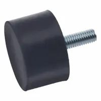JW WINCO Vibration-Isolating Mount: Cylindrical, Natural Rubber, Male x Non-Threaded Style (MPN 352-50-50-M10-S-70)