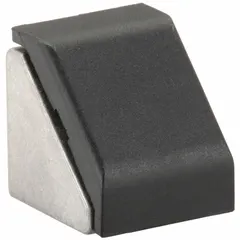 This inside corner bracket is designed for 40 Series aluminum framing. It provides a rigid 90-degree joint in structural frames, machine guards, workstations, and conveyor supports. The bracket measures 38 mm x 36 mm x 36 mm, is made of unfinished aluminum in gray, and features a drop-in mounting type. A cap is included for a finished appearance.