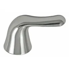 This chrome-finished metal lever handle is a replacement part for American Standard Colony Soft Series faucets. It controls hot and cold water flow in residential or commercial sinks, restoring original lever operation and appearance.