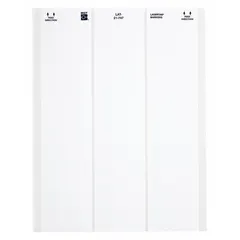 White polyester wraparound label for permanent wire identification. Measures 1 in x 2 1/2 in and fits wire gauges 20 AWG to 16 AWG. Suitable for use in industrial panel building, electrical maintenance, and cable marking applications.
