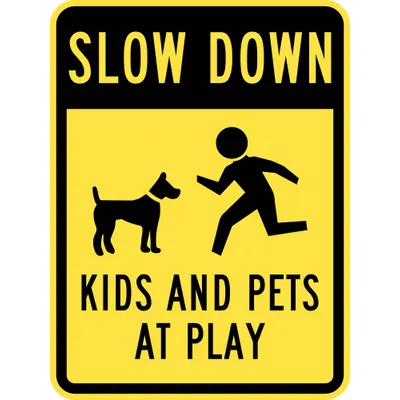 LYLE Children At Play Sign, 24 in x 18 in, Aluminum, High-Intensity Prismatic - Children At Play Signs