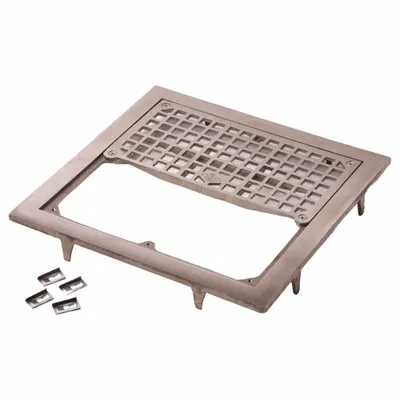 JAY R. SMITH MFG. CO Grid: Cast Iron, 17 in Overall Wd, 2 1/2 in Overall Ht, Bronze - Grates for Floor Sinks