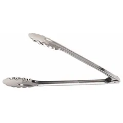 These 16-inch stainless steel tongs feature a 1 mm gauge blade and an uncoated handle. Suitable for general industrial handling tasks such as gripping, lifting, and moving parts or materials in manufacturing and assembly environments.