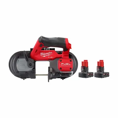 MILWAUKEE Band Saw Kit: 2 Batteries, No Charger, 30 9/16 in Blade Lg - Milwaukee Cordless Band Saws