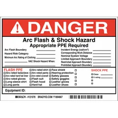 Permanent Adhesive Label: Vinyl, Adhesive Sign Mounting, 5 in x 7 in Nominal Sign Size, Danger, 5 PK (MPN 121078). Key specifications — Sign Mounting Style: Adhesive; Retroreflective Grade: Not Retroreflective; Glow In The Dark: No.